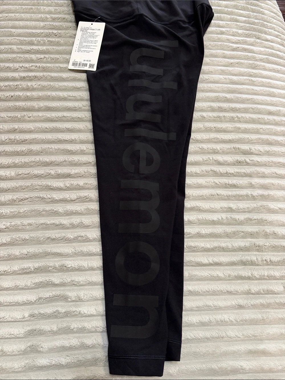lululemon athletica Black Align Leggings with spell out